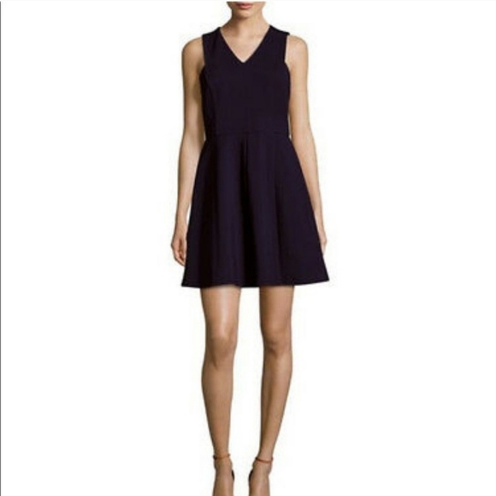 Halston Heritage Elegant Black Sleeveless Cut Out Fit & Flare Mini Dress Size12